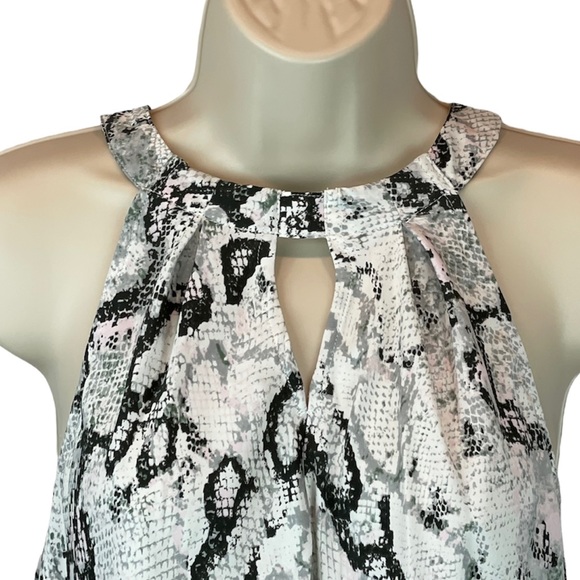 Laundry Raven Python Print Asymmetrical Choker Neckline Blouse - Picture 4 of 8
